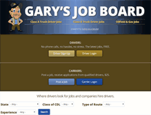 Tablet Screenshot of garysjobboard.com